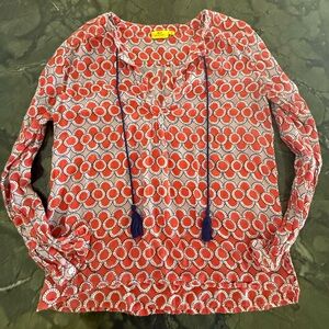 Roller Rabbit Red and White Patterned Top